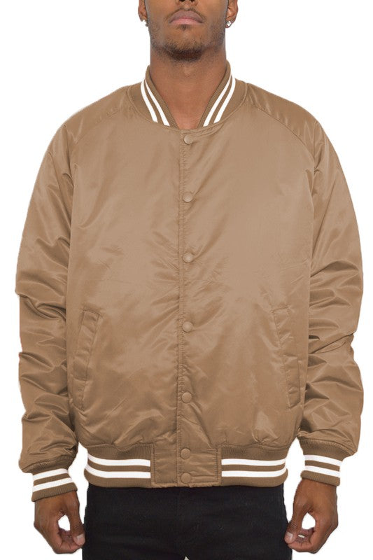 Polyester Solid Color Varsity Jacket (12 colors)