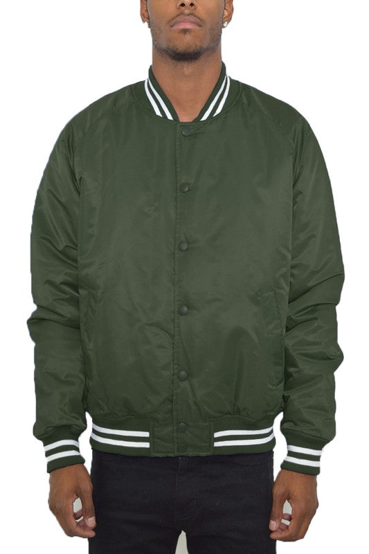 Polyester Solid Color Varsity Jacket (12 colors)