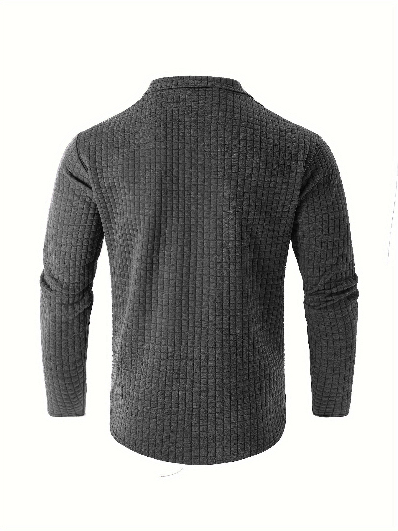 Men's Solid Color Stand Collar 1/4 Zip Waffle Knit Sweatshirt (4 colors)