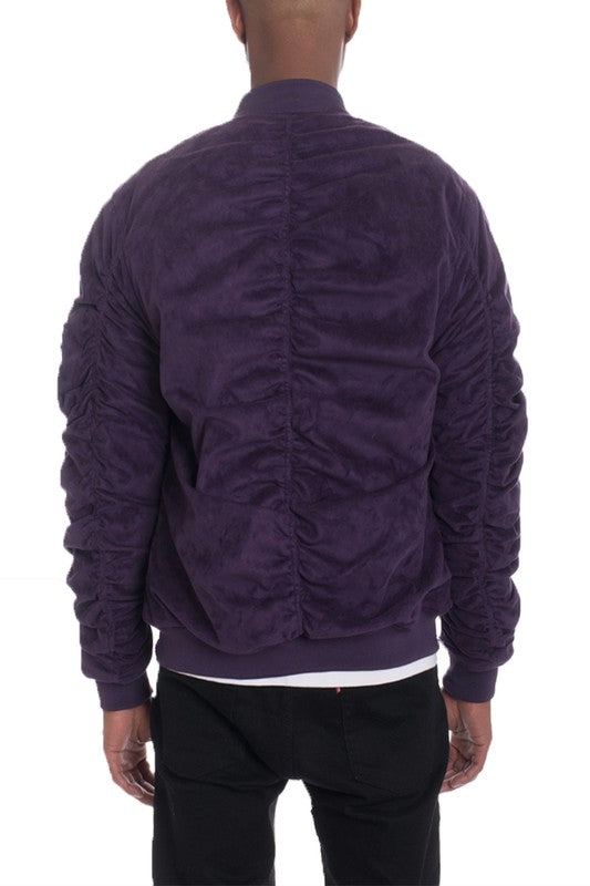 Microsuede Scrunched Bomber Jacket (3 colors)