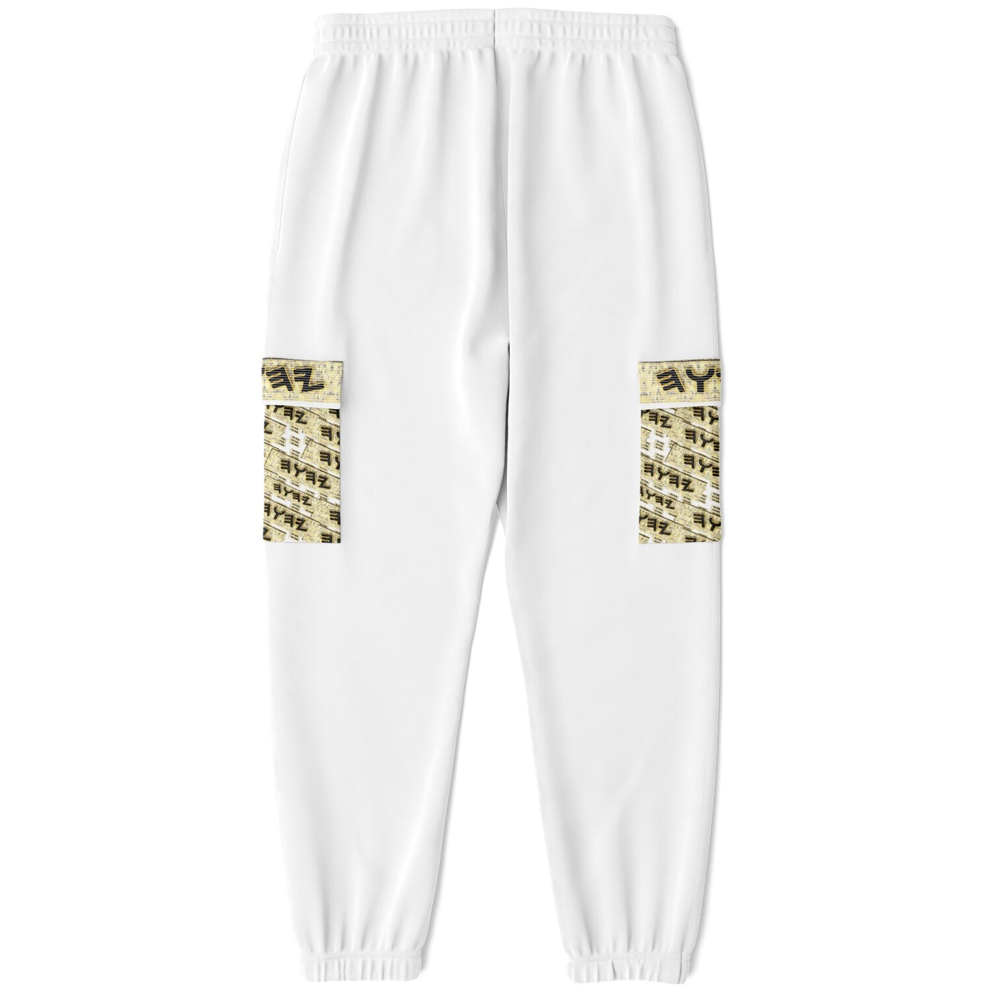 Yahuah Logo 03 - White Designer Athletic Cargo Unisex Sweatpants