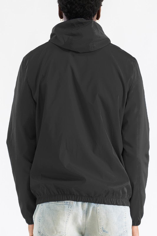 Solid Hooded Lightweight Zip Up Windbreaker (4 colors)