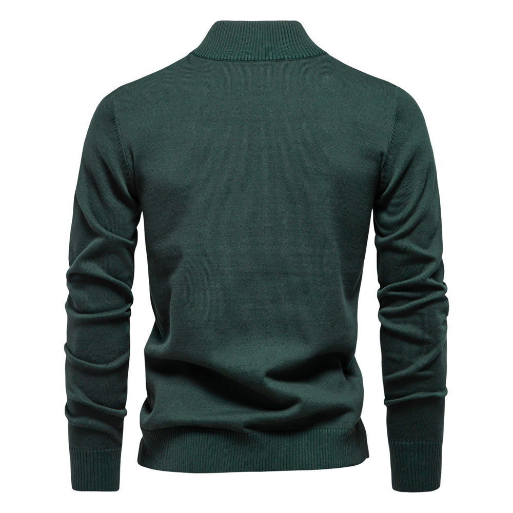 Men's Solid Color Stand Collar 1/4 Zip Sweater (6 colors)