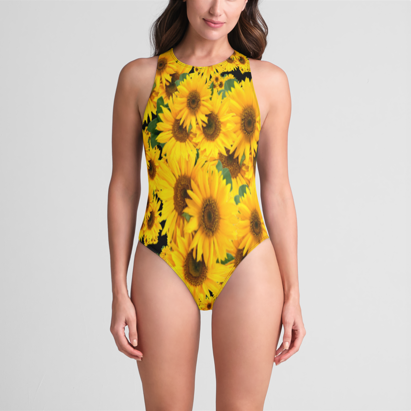 TRP Floral Print 04 Designer One-Piece Zip-back Swimsuit 