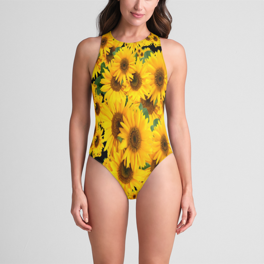 TRP Floral Print 04 Designer One-Piece Zip-back Swimsuit 