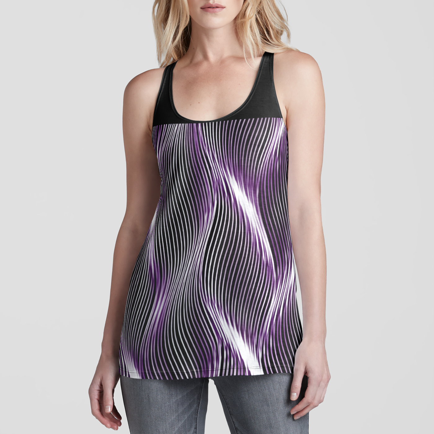 TRP Twisted Patterns 04: Weaved Metal Waves 01-01 Ladies Designer Racerback Tank Top