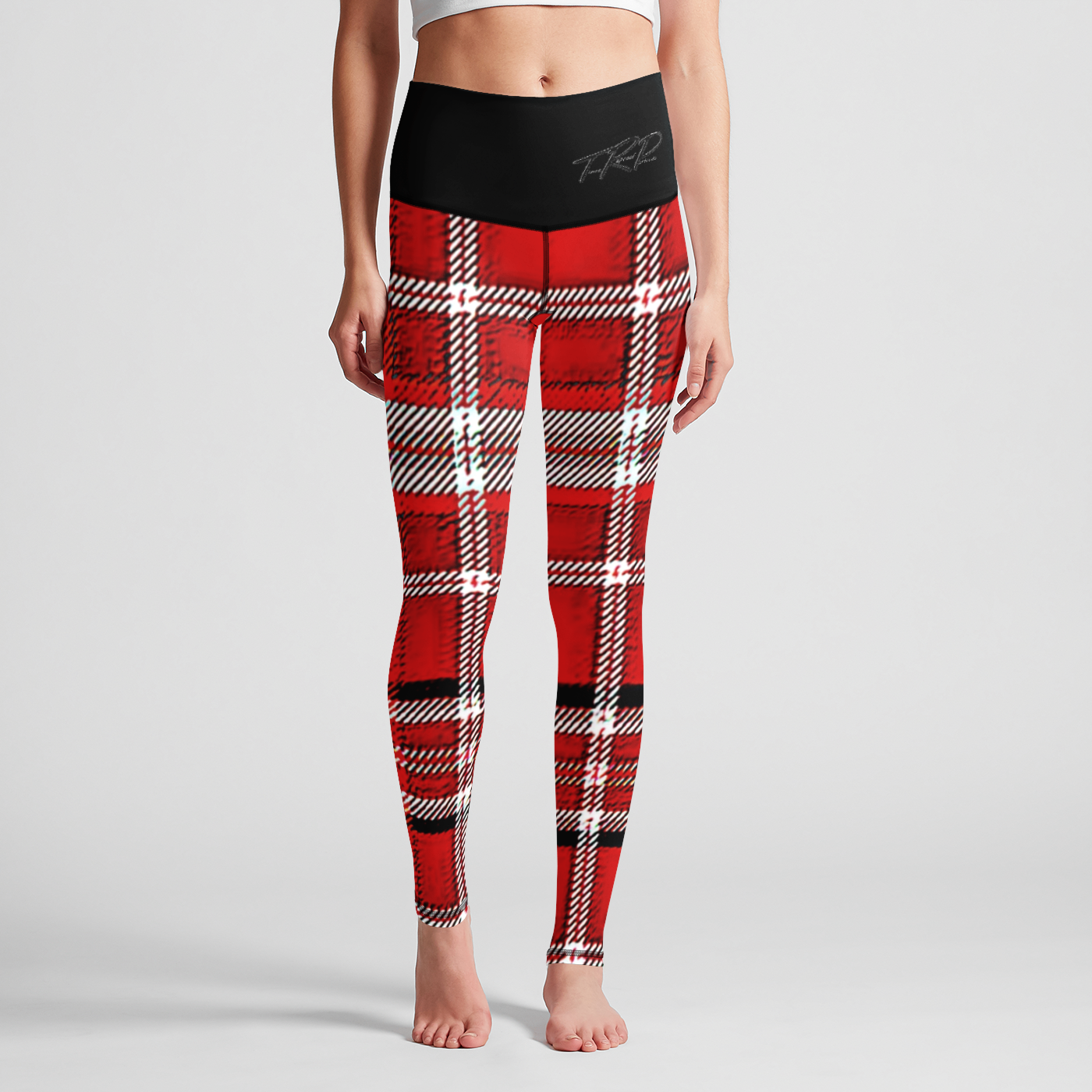 TRP Twisted Patterns 06: Digital Plaid 01-03A Designer High Waist Leggings