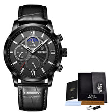 Load image into Gallery viewer, Multifunction 42mm Quartz Chronograph 30m Waterproof Men&#39;s Watch with Leather Band (5 colors)