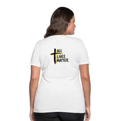 Outspoken Designs 04-01 "All Lives Matter" Ladies Designer Premium Cotton T-shirt (14 colors) - white