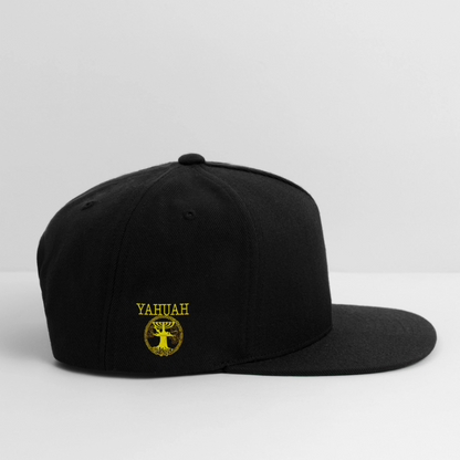 Yahuah-Tree of Life 02-01 Designer Sport-Tek Yupoong Snapback Baseball Cap - black