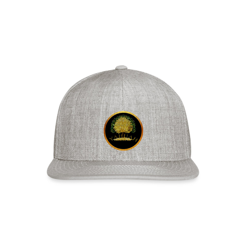 Yahuah-Tree of Life 03-01 Designer Yupoong Snapback Baseball Cap (7 colors) - heather gray