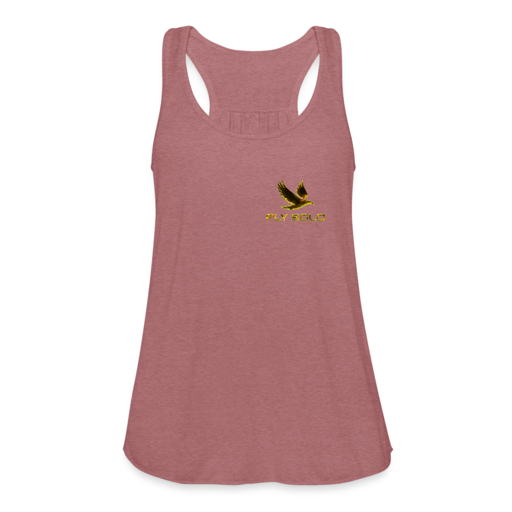 Outspoken Designs 03-01 "Fly Solo" Designer Bella + Canvas Ladies Flowy Tank Top - mauve