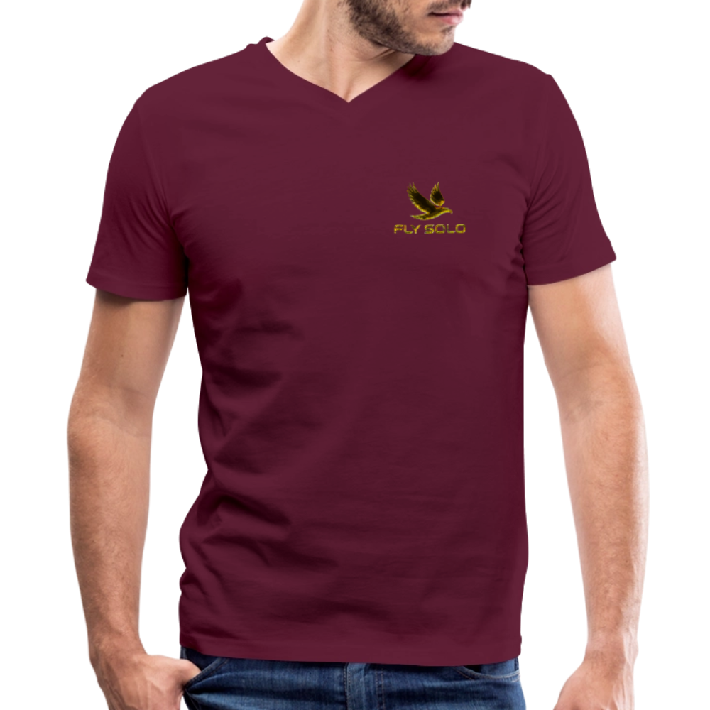 Outspoken Designs 03-01 "Fly Solo" Designer Bella + Canvas Men's V-neck T-shirt - maroon