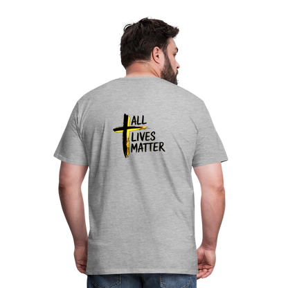 Outspoken Designs 04-01 "All Lives Matter" Men's Designer Premium Cotton T-shirt (10 colors) - heather gray