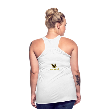 Outspoken Designs 03-01 "Fly Solo" Designer Bella + Canvas Ladies Flowy Tank Top - white