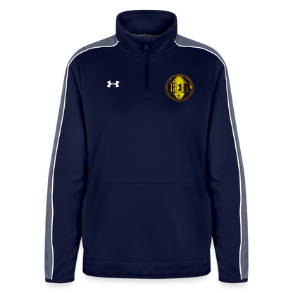 Hebrew World 02-01 Designer Under Armour Ladies Command Quarter Zip 2.0 Sweatshirt (3 colors) - navy/white