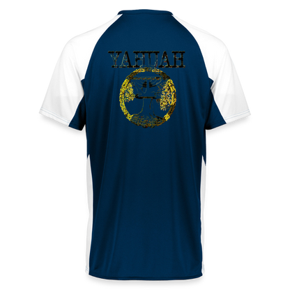 Yahuah Yahusha 04 Designer Augusta Sportswear Unisex Cutter Jersey (5 colors) - navy/white
