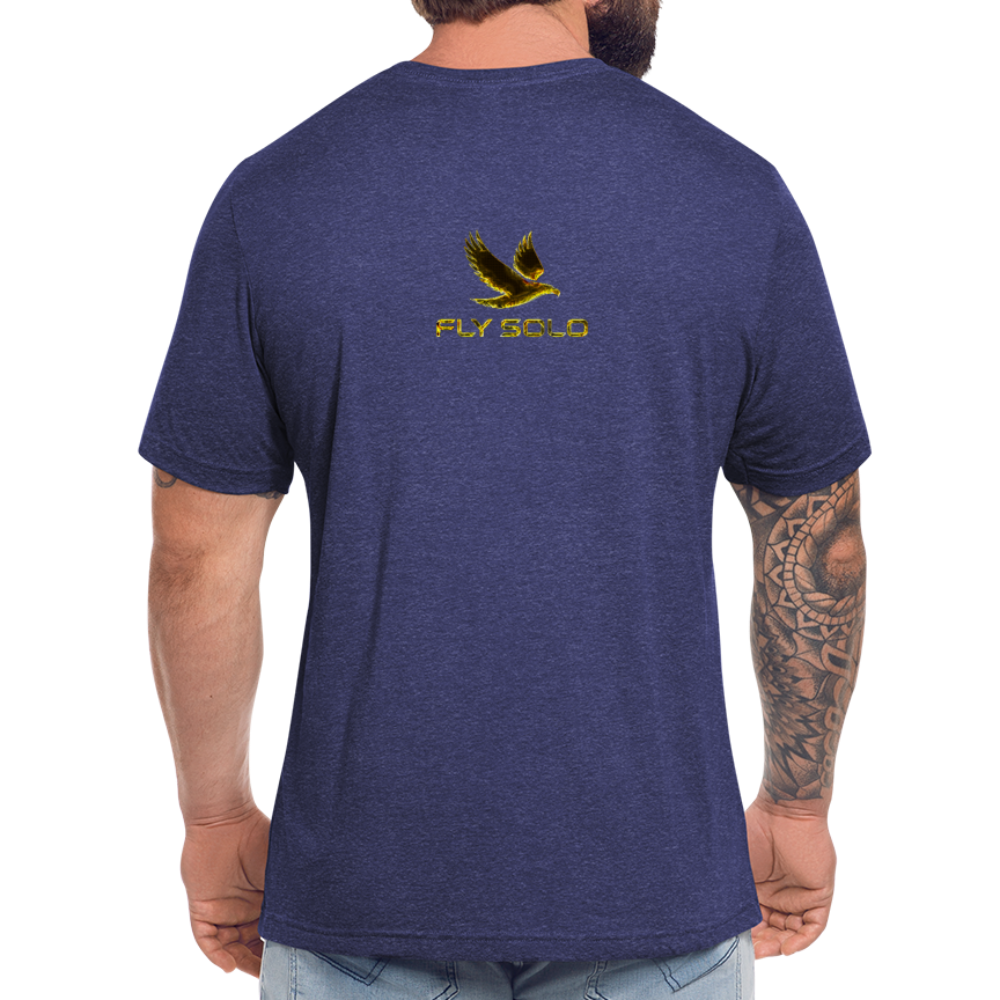 Outspoken Designs 03-01 "Fly Solo" Designer Bella+Canvas Unisex Tri-Blend T-Shirt - heather indigo