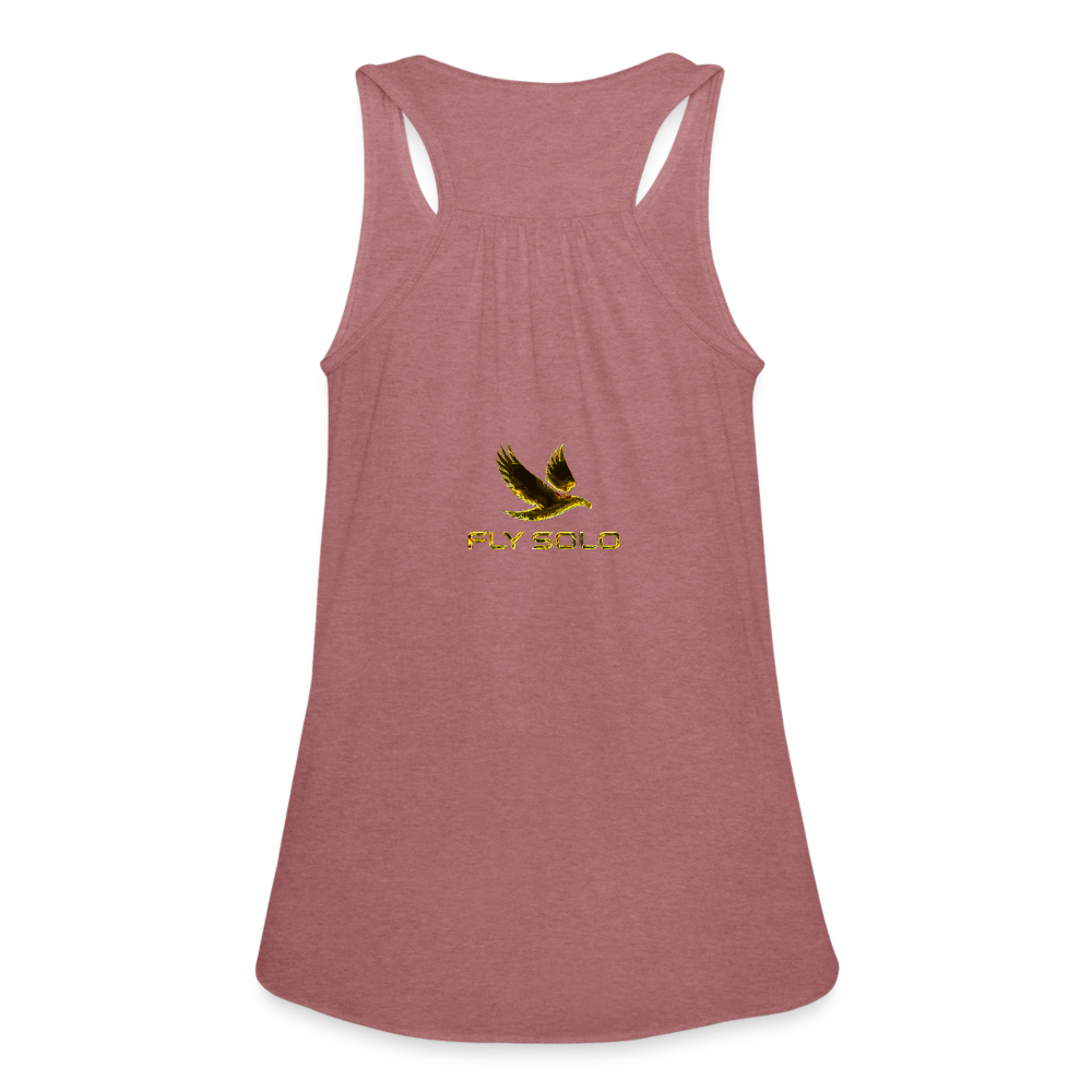 Outspoken Designs 03-01 "Fly Solo" Designer Bella + Canvas Ladies Flowy Tank Top - mauve