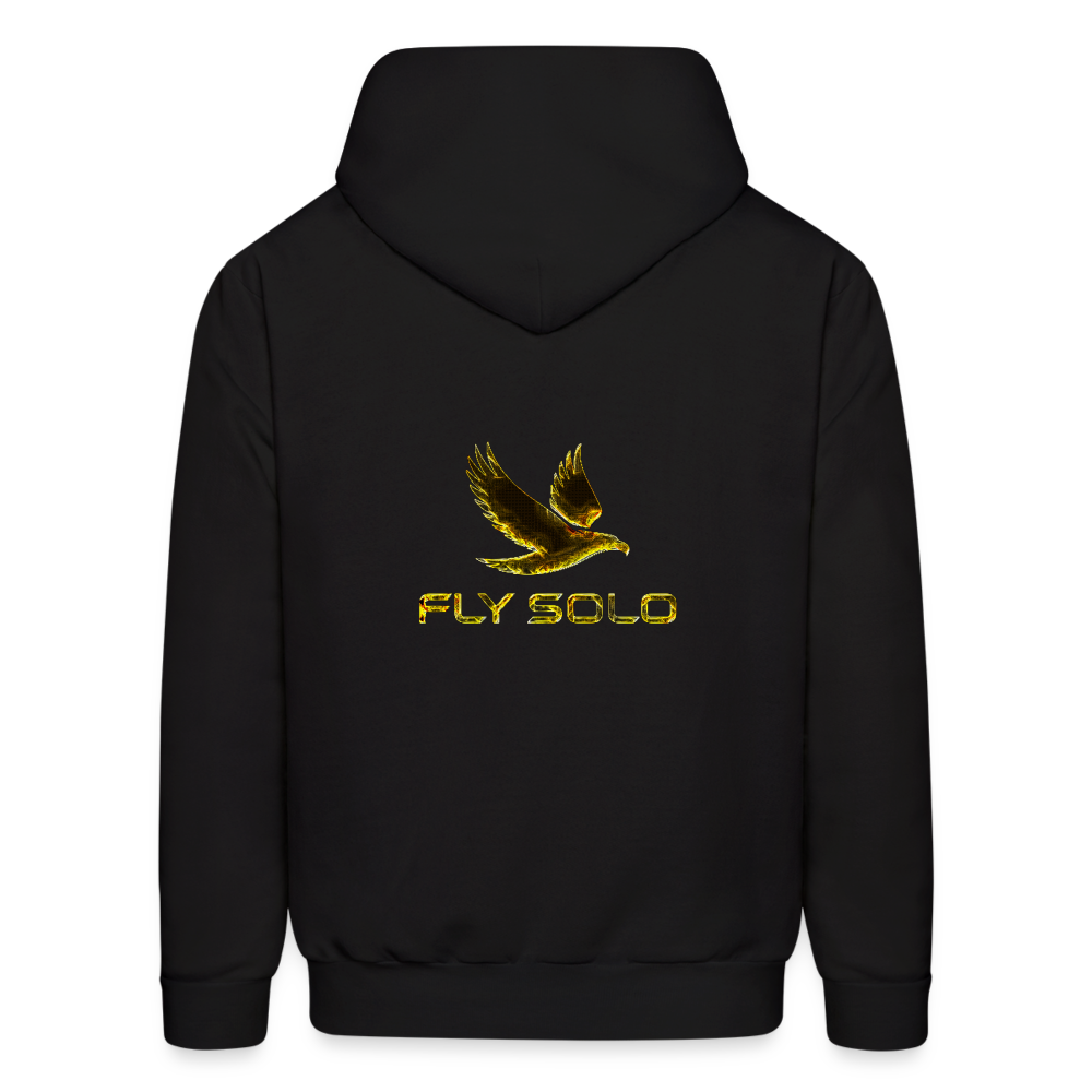 Outspoken Designs 03-01 "Fly Solo" Designer Hanes Men's Pullover Hoodie - black