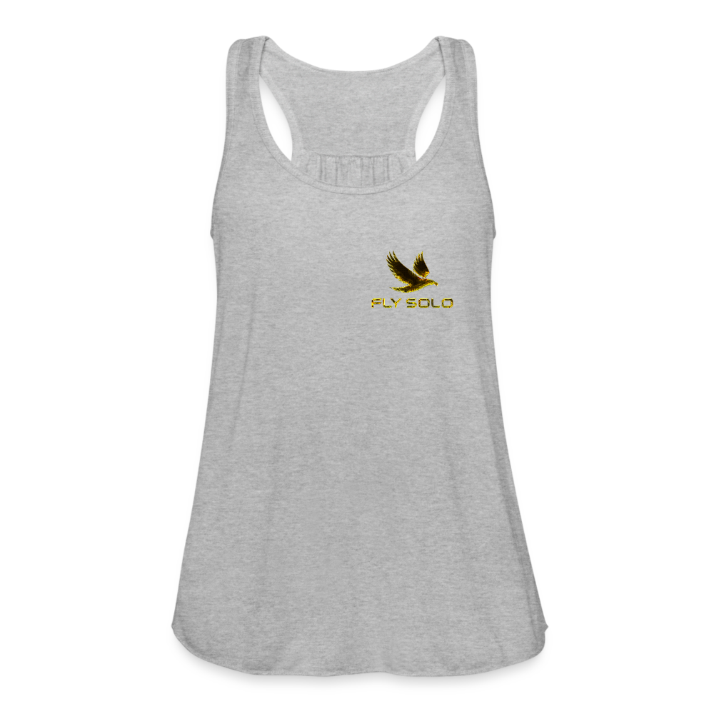 Outspoken Designs 03-01 "Fly Solo" Designer Bella + Canvas Ladies Flowy Tank Top - heather gray