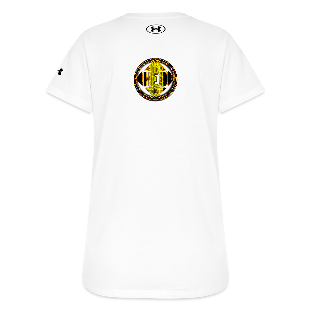 Hebrew World 02-01 Designer Under Armour Ladies Athletic 2.0 T-shirt (4 colors) - white