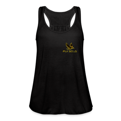 Outspoken Designs 03-01 "Fly Solo" Designer Bella + Canvas Ladies Flowy Tank Top - black