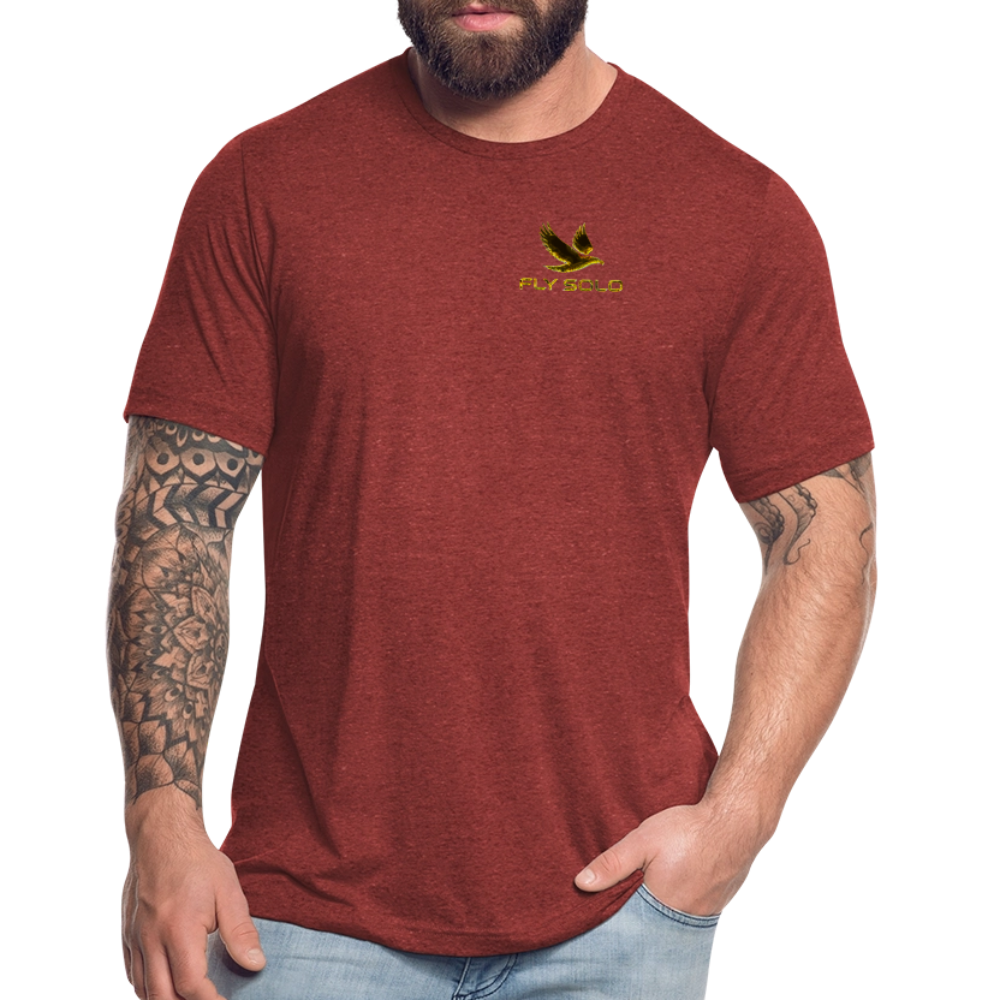 Outspoken Designs 03-01 "Fly Solo" Designer Bella+Canvas Unisex Tri-Blend T-Shirt - heather cranberry