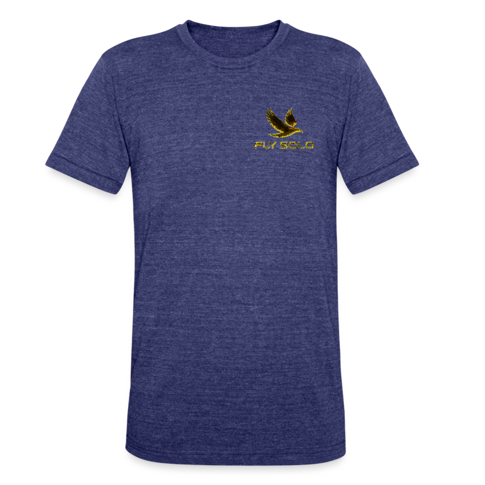 Outspoken Designs 03-01 "Fly Solo" Designer Bella+Canvas Unisex Tri-Blend T-Shirt - heather indigo