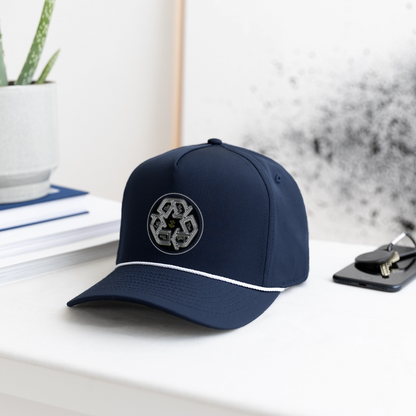 Truth Illustrated 03-02 Designer Imperial Headwear Rope Cap (4 colors) - navy/white