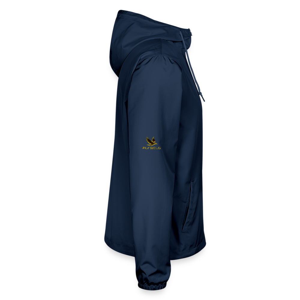 Outspoken Designs 03-01 "Fly Solo" Designer Independent Trading Co. Unisex Lightweight Windbreaker (5 colors) - navy