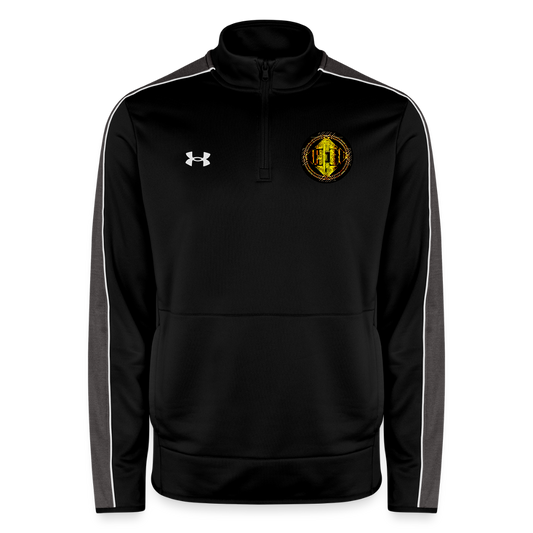 Hebrew World 02-01 Designer Under Armour Men's Command Quarter Zip 2.0 Sweatshirt (2 colors) - black/white
