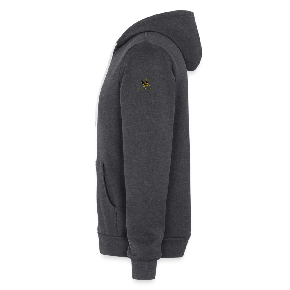 Outspoken Designs 03-01 "Fly Solo" Designer Bella + Canvas Unisex Full Zip Hoodie - charcoal grey