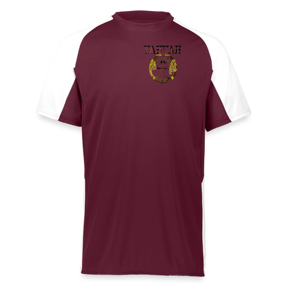 Yahuah Yahusha 04 Designer Augusta Sportswear Unisex Cutter Jersey (5 colors) - maroon/white