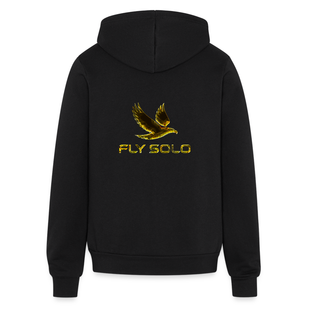 Outspoken Designs 03-01 "Fly Solo" Designer Bella + Canvas Unisex Full Zip Hoodie - black