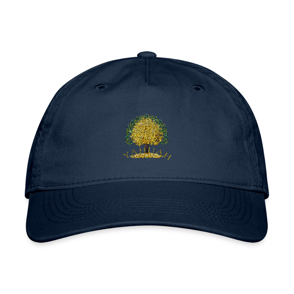 Yahuah-Tree of Life 03-02 Designer Econscious Organic Dad Cap (2 colors) - navy