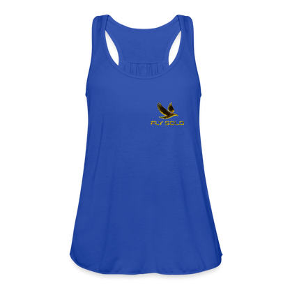 Outspoken Designs 03-01 "Fly Solo" Designer Bella + Canvas Ladies Flowy Tank Top - royal blue
