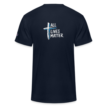 Outspoken Designs 04-02 "All Lives Matter" Designer Champion Unisex T-Shirt - navy