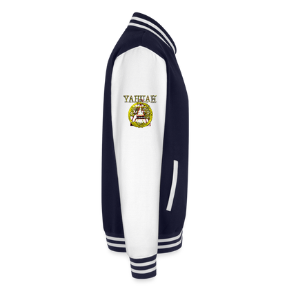A-Team 01-01 Designer AWDis Just Hoods Heavyweight Letterman Jacket (5 colors) - navy/white