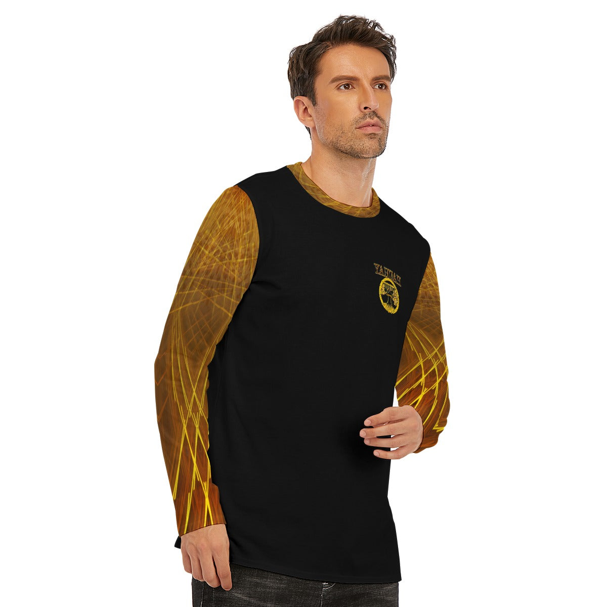 Yahuah-Tree of Life 02-03 Voltage Men's Designer Long Sleeve Cotton T-shirt
