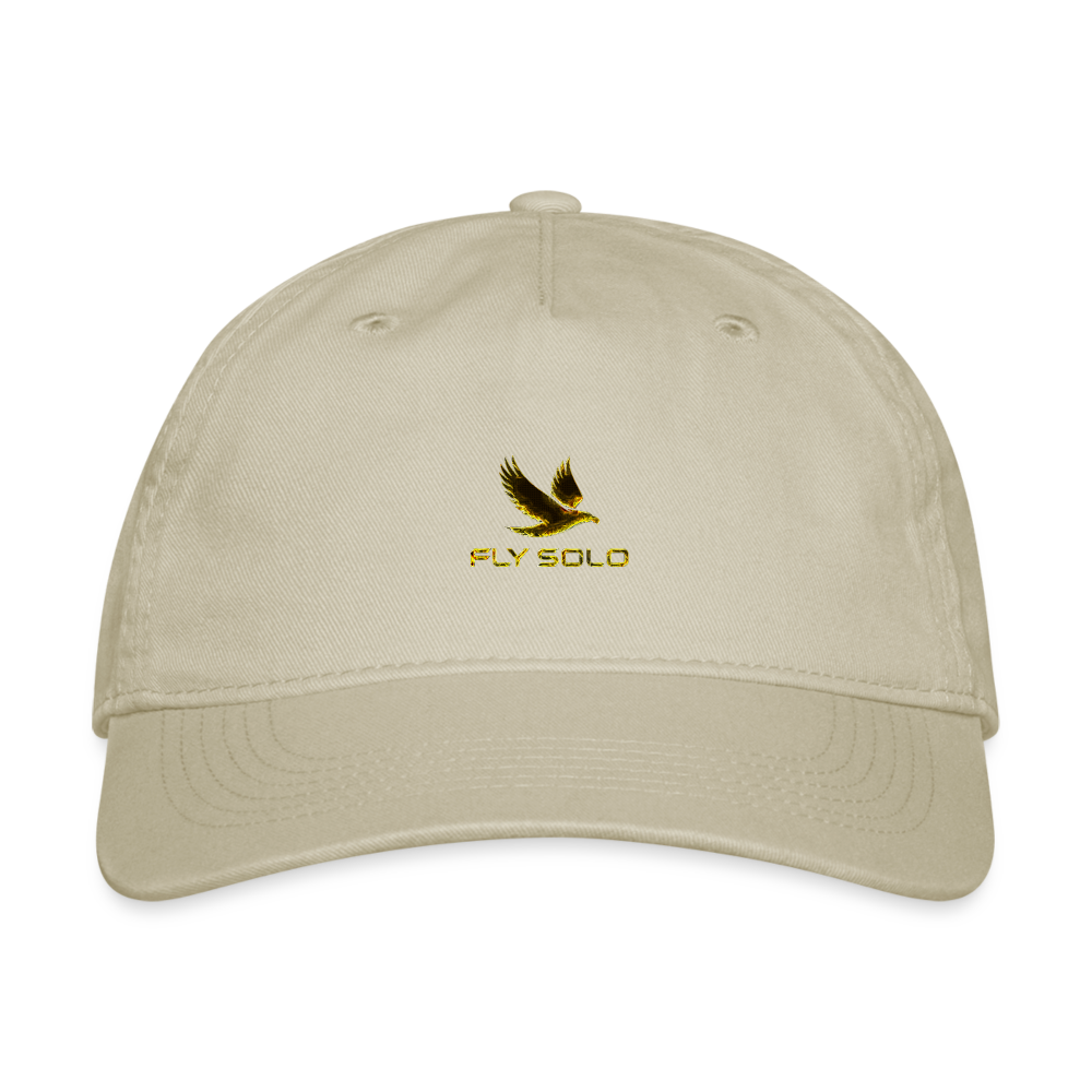 Outspoken Designs 03-01 "Fly Solo" Designer Organic Baseball Cap - khaki