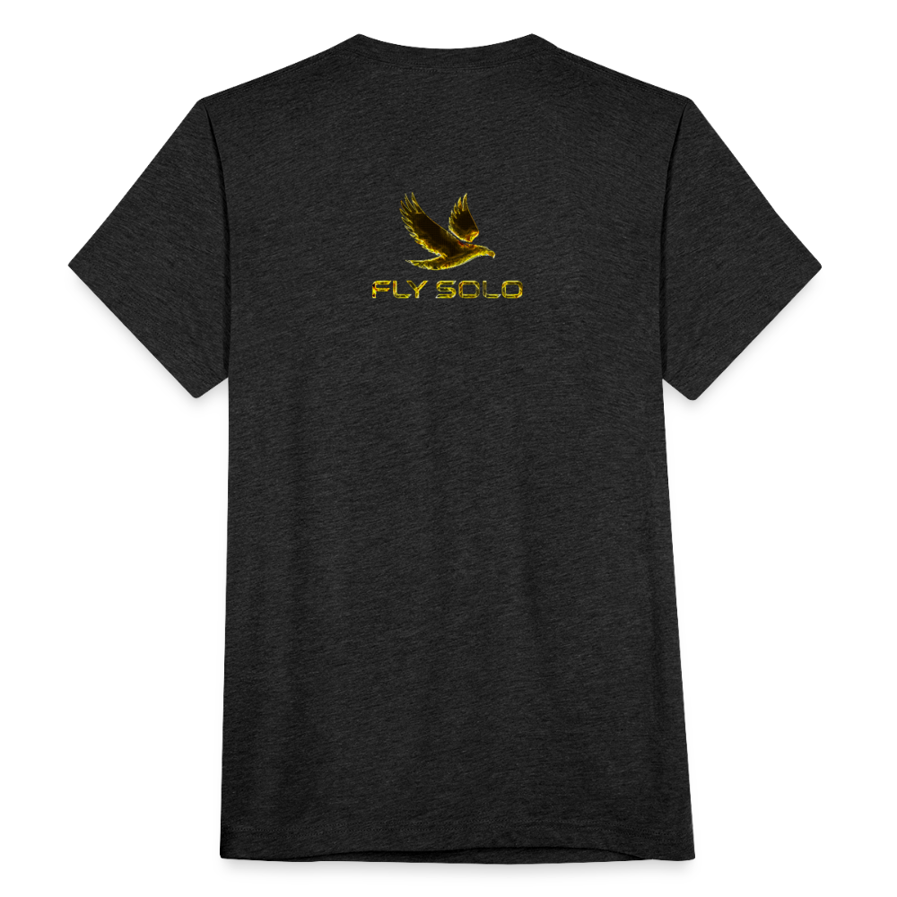 Outspoken Designs 03-01 "Fly Solo" Designer Bella+Canvas Unisex Tri-Blend T-Shirt - heather black