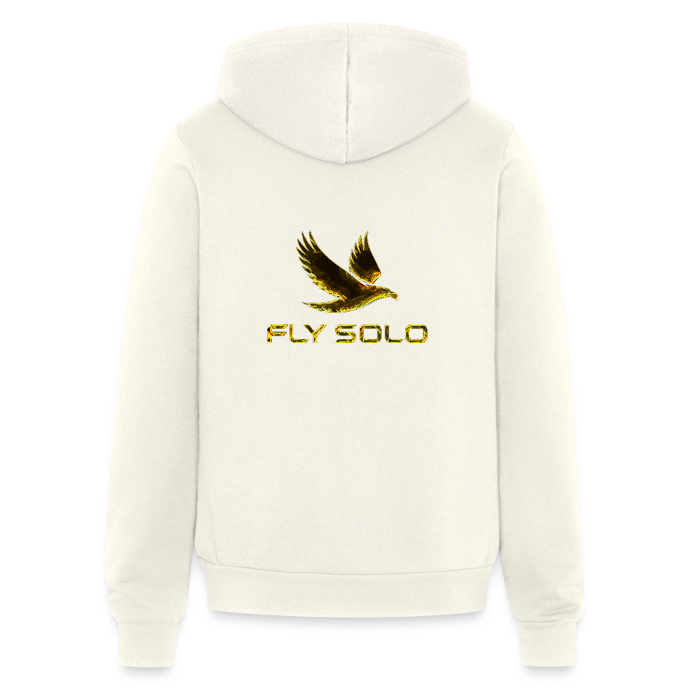 Outspoken Designs 03-01 "Fly Solo" Designer Bella + Canvas Unisex Full Zip Hoodie - vintage white