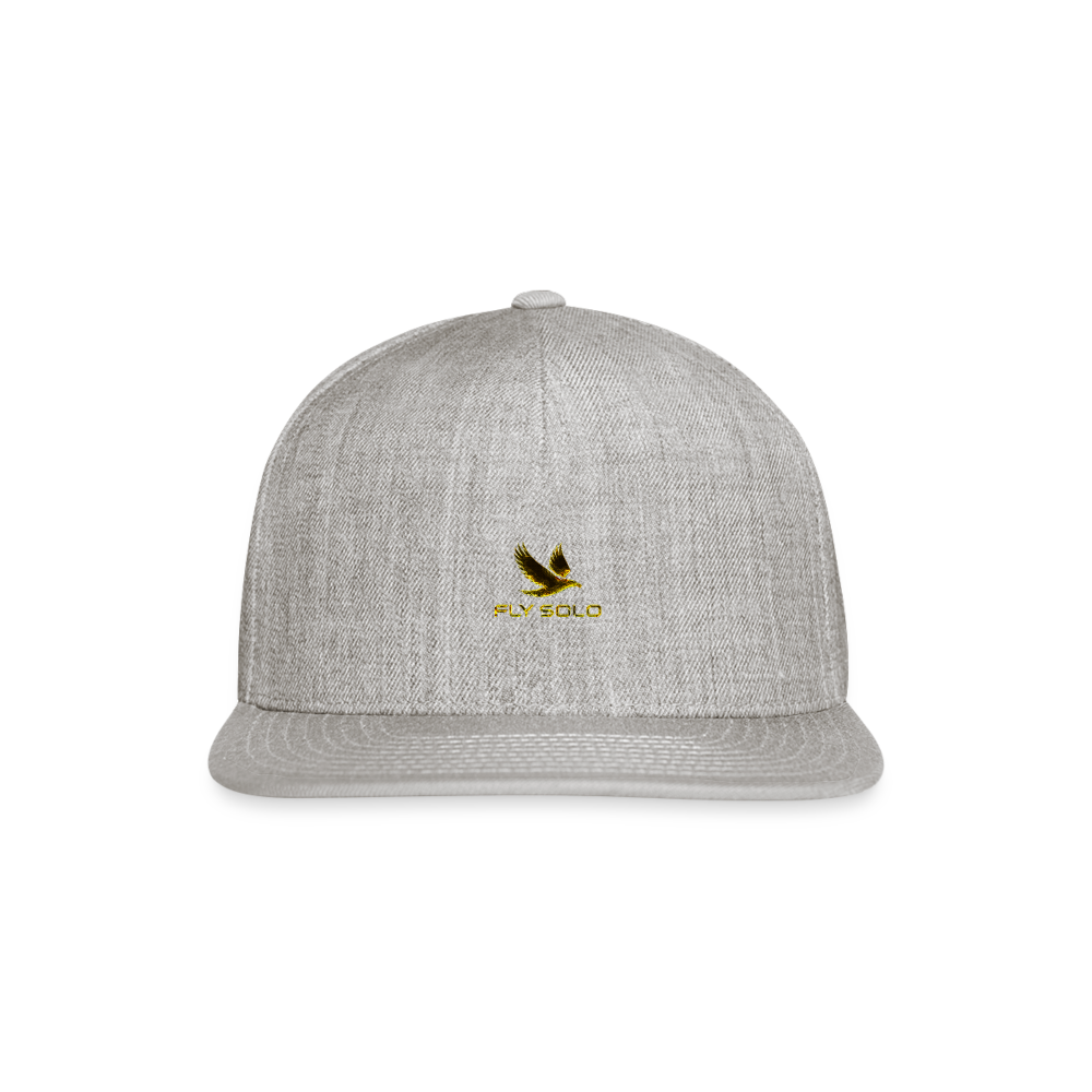 Outspoken Designs 03-01 "Fly Solo" Designer Yupoong Snapback Baseball Cap - heather gray