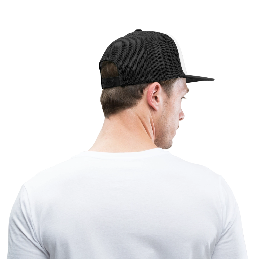 Outspoken Designs 03-01 "Fly Solo" Designer Yupoong Trucker Hat - white/black