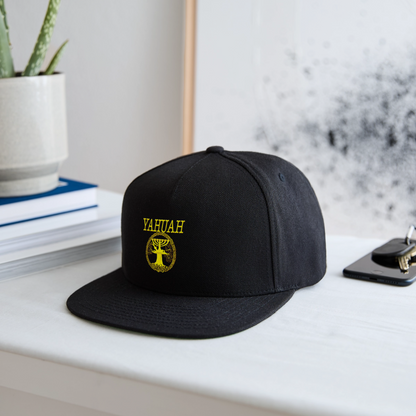 Yahuah-Tree of Life 02-01 Designer Sport-Tek Yupoong Snapback Baseball Cap - black