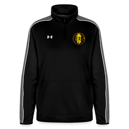 Hebrew World 02-01 Designer Under Armour Ladies Command Quarter Zip 2.0 Sweatshirt (3 colors) - black/white