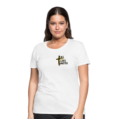 Outspoken Designs 04-01 "All Lives Matter" Ladies Designer Premium Cotton T-shirt (14 colors) - white