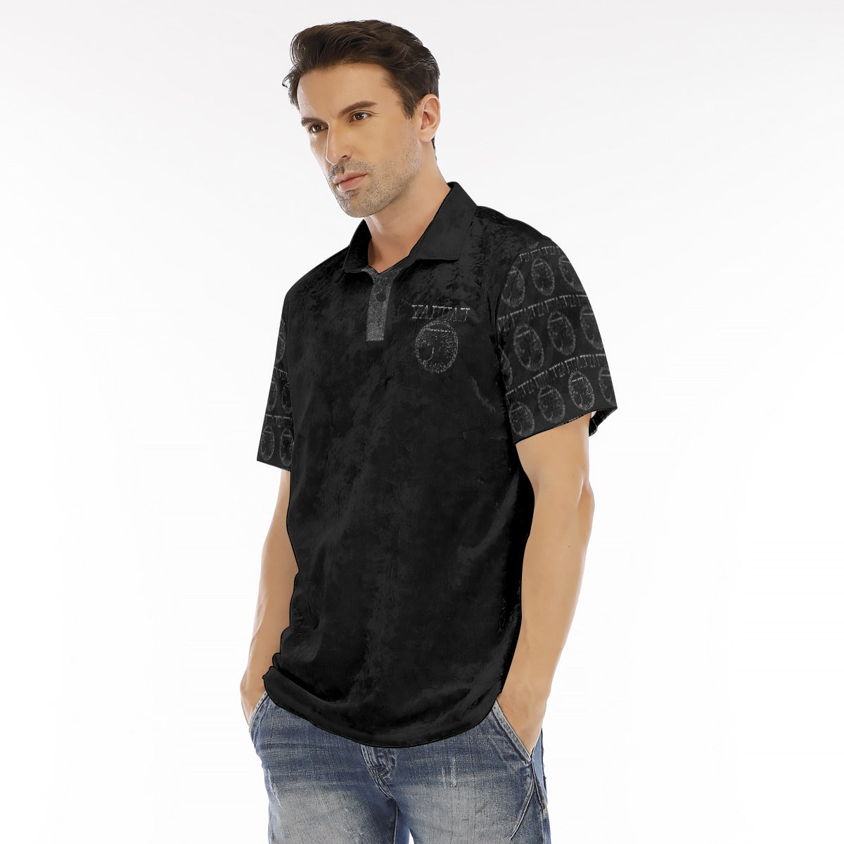 Yahuah-Tree of Life 02-04 Men's Designer Velvet Polo Shirt