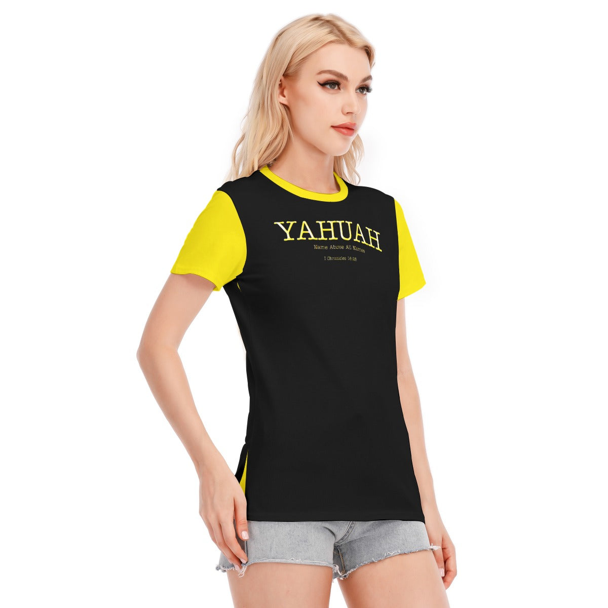Yahuah-Name Above All Names 02-02 Ladies Designer Cotton T-shirt